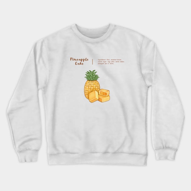 Taiwanese Pineapple Cake❤️ Crewneck Sweatshirt by Rose Chiu Food Illustration